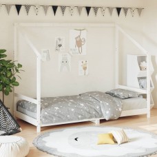 Bērnu gultas rāmis, balts, 90x200 cm, priedes masīvkoks