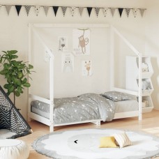 Bērnu gultas rāmis, balts, 80x160 cm, priedes masīvkoks