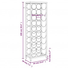 Vīna pudeļu plaukts 27 pudelēm, 34x18x100 cm, kalta dzelzs