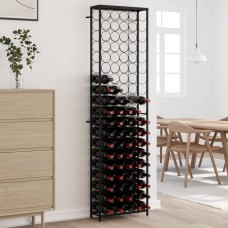 Vīna pudeļu plaukts 95 pudelēm, 54x18x200 cm, melna dzelzs