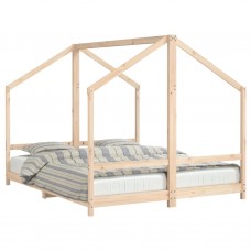 Bērnu gultas rāmis, 2x(80x200) cm, priedes masīvkoks