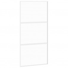 Bīdāmās durvis, baltas, 102,5x205 cm, rūdīts stikls, alumīnijs