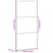Bīdāmās durvis, baltas, 102,5x205 cm, rūdīts stikls, alumīnijs