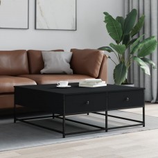 Kafijas galdiņš, melns, 100x99x40 cm, inženierijas koks
