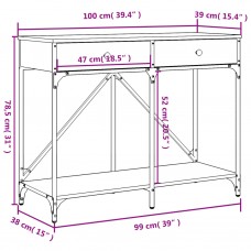 Konsoles galdiņš, melns, 100x39x78,5 cm, inženierijas koks