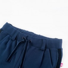 Bērnu bikses ar melnām svītrām sānos, tumši zilas, 104