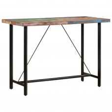 Bāra galds, 150x70x107 cm, pārstrādāts masīvkoks un dzelzs