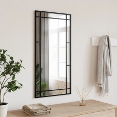 Sienas spogulis, melns, 40x80 cm, dzelzs