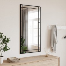 Sienas spogulis, melns, 50x100 cm, taisnstūra, dzelzs