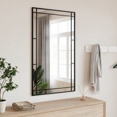 Sienas spogulis, melns, 60x100 cm, taisnstūra, dzelzs