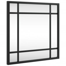 Sienas spogulis, melns, 30x30 cm, kvadrāta, dzelzs
