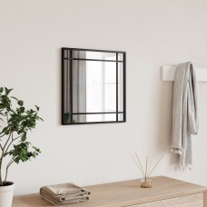 Sienas spogulis, melns, 40x40 cm, kvadrāta, dzelzs