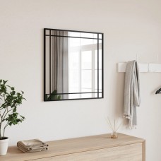 Sienas spogulis, melns, 50x50 cm, kvadrāta, dzelzs