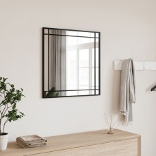 Sienas spogulis, melns, 60x60 cm, kvadrāta, dzelzs