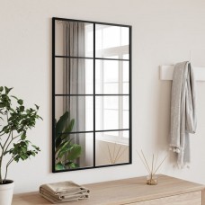Sienas spogulis, melns, 50x80 cm, taisnstūra, dzelzs