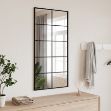 Sienas spogulis, melns, 50x100 cm, taisnstūra, dzelzs