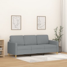 Trīsvietīgs dīvāns, gaiši pelēks audums, 180 cm