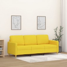 Trīsvietīgs dīvāns, gaiši dzeltens audums, 180 cm