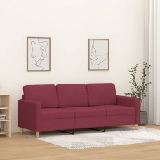 Trīsvietīgs dīvāns, vīnsarkans audums, 180 cm