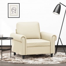 Atpūtas krēsls, krēmkrāsas, 60 cm, mākslīgā āda