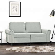 Divvietīgs dīvāns, gaiši pelēks, 120 cm, samts