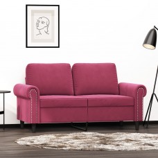 Divvietīgs dīvāns, vīnsarkans, 120 cm, samts