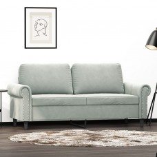 Divvietīgs dīvāns, gaiši pelēks, 140 cm, samts