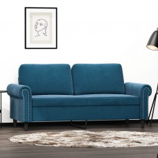Divvietīgs dīvāns, zils, 140 cm, samts