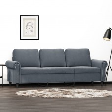 Trīsvietīgs dīvāns, tumši pelēks, 180 cm, samts