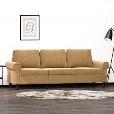 Trīsvietīgs dīvāns, brūns, 180 cm, samts