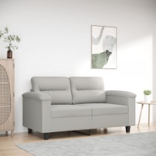 Divvietīgs dīvāns, 120 cm, gaiši pelēks mikrošķiedras audums