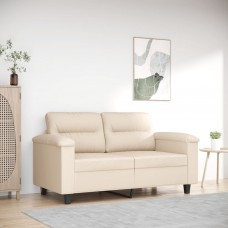 Divvietīgs dīvāns, 120 cm, bēšs mikrošķiedras audums