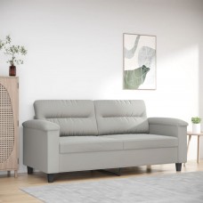 Divvietīgs dīvāns, 140 cm, gaiši pelēks mikrošķiedras audums