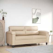 Divvietīgs dīvāns, 140 cm, krēmkrāsas mikrošķiedras audums