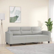 Trīsvietīgs dīvāns, 180 cm, gaiši pelēks mikrošķiedras audums