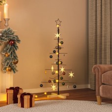 Ziemassvētku eglīte, metāls, koka pamatne, melna, 120 cm
