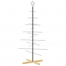 Ziemassvētku eglīte, metāls, koka pamatne, melna, 150 cm