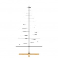Ziemassvētku eglīte, metāls, koka pamatne, melna, 150 cm