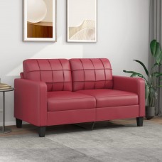 Divvietīgs dīvāns, vīnsarkans, 140 cm, mākslīgā āda