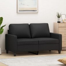 Divvietīgs dīvāns, melns, 120 cm, mākslīgā āda