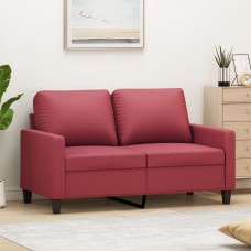 Divvietīgs dīvāns, vīnsarkans, 120 cm, mākslīgā āda