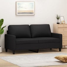 Divvietīgs dīvāns, melns, 140 cm, mākslīgā āda