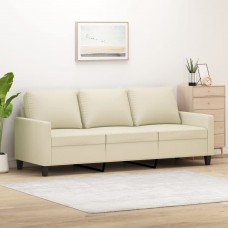 Trīsvietīgs dīvāns, krēmkrāsas, 180 cm, mākslīgā āda
