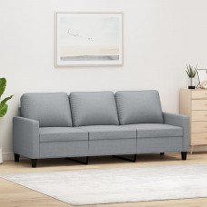 Trīsvietīgs dīvāns, gaiši pelēks audums, 180 cm