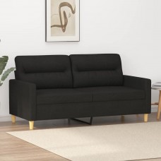 Divvietīgs dīvāns, melns audums, 140 cm