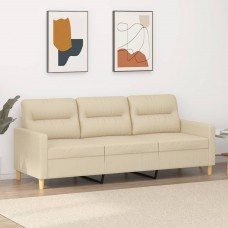 Trīsvietīgs dīvāns, krēmkrāsas audums, 180 cm