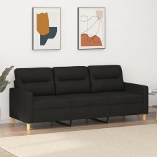 Trīsvietīgs dīvāns, melns audums, 180 cm