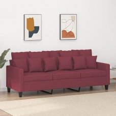 Trīsvietīgs dīvāns, vīnsarkans audums, 180 cm