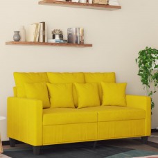 Divvietīgs dīvāns, dzeltens, 120 cm, samts