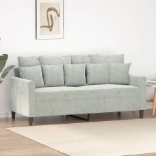 Divvietīgs dīvāns, gaiši pelēks, 140 cm, samts